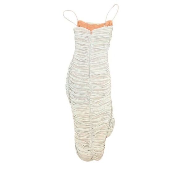 Nookie Eden Mini Dress Bodycon Gauzy Robin's Egg Blue Nude Women's Size Small - Picture 6 of 9